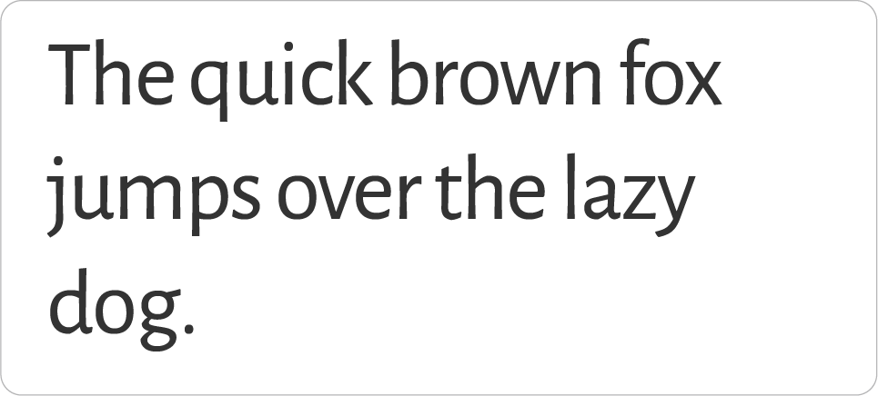 A block of text in Alegreya Sans font.