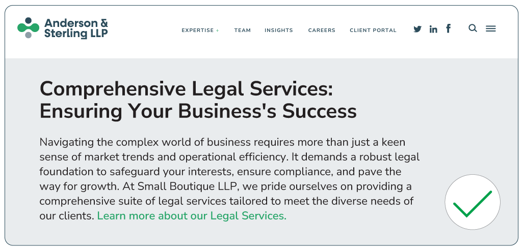 Example of correct anchored link in blog