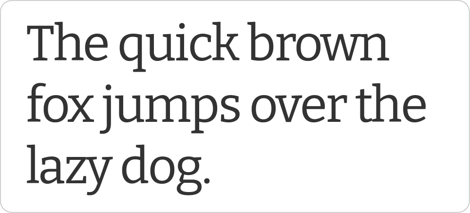 A block of text in Bitter font.