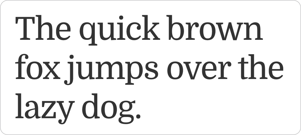 A block of text in Domine font.